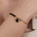 Pulseira pedra baguete com trevo pêndulo