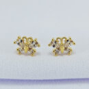 Brinco borboleta com pedra cristal