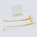 Brinco base chapeada com detalhe de perola