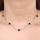 Gargantilha chocker trevo preto