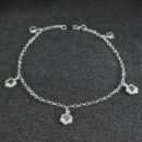 Tornozeleira flores com pedras colorida