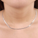 Gargantilha choker elo grumet prateado