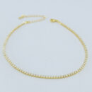 Tornozeleira riviera com pedra cristal