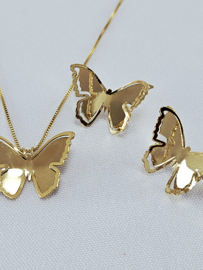 Conjunto borboleta detalhado liso