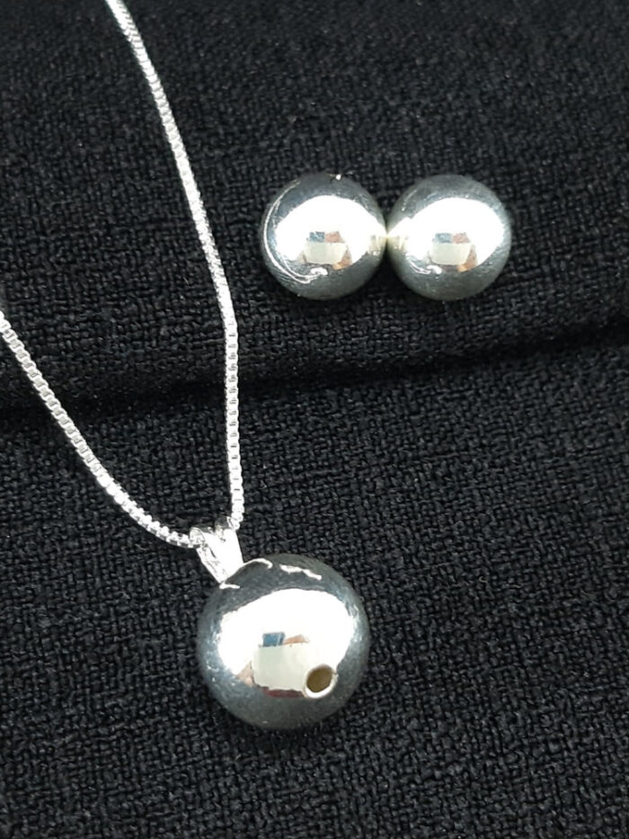 Conjunto bola liso prateada