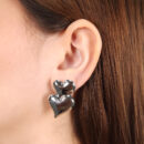 Brinco coração duplo liso boleado