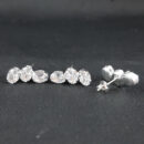 Brinco três pedra  oval cristal