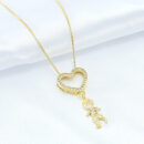 Gargantilha coração cravejado vazado com MENINO