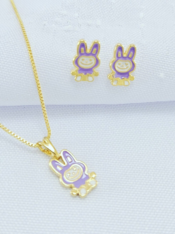 Conjunto infantil labubu lilás