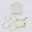 Brinco base ponto de luz com fio torcido espiral