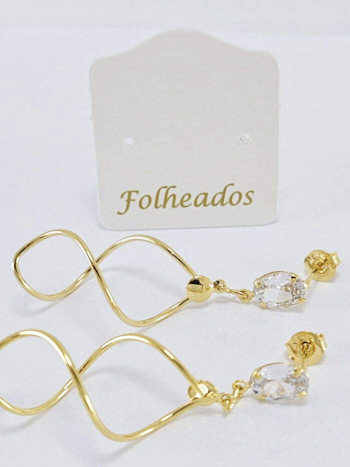 Brinco base ponto de luz com fio torcido espiral