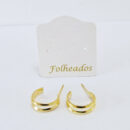 Brinco argolinha com dois fios liso