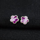 Brinco trevo roxo cintilante