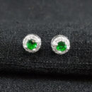 Brinco redondo ao redor cravejado pedra cristal