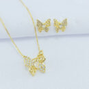 Conjunto borboleta cravejado e detalhe vazado