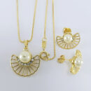 Conjunto estilo leque com pérola