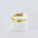 Anel duas gotas liso dourado