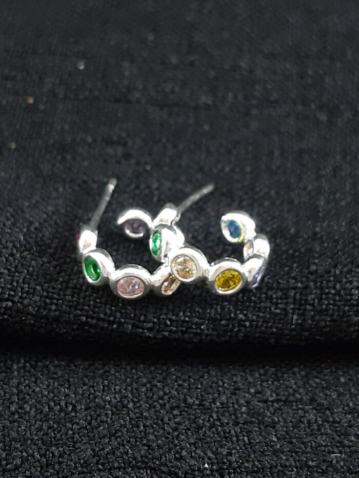 Brinco argola colorido