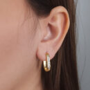 Argola retangular com cristais