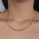 Gargantilha elos redondos dourados