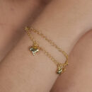 Pulseira dupla coração boleado