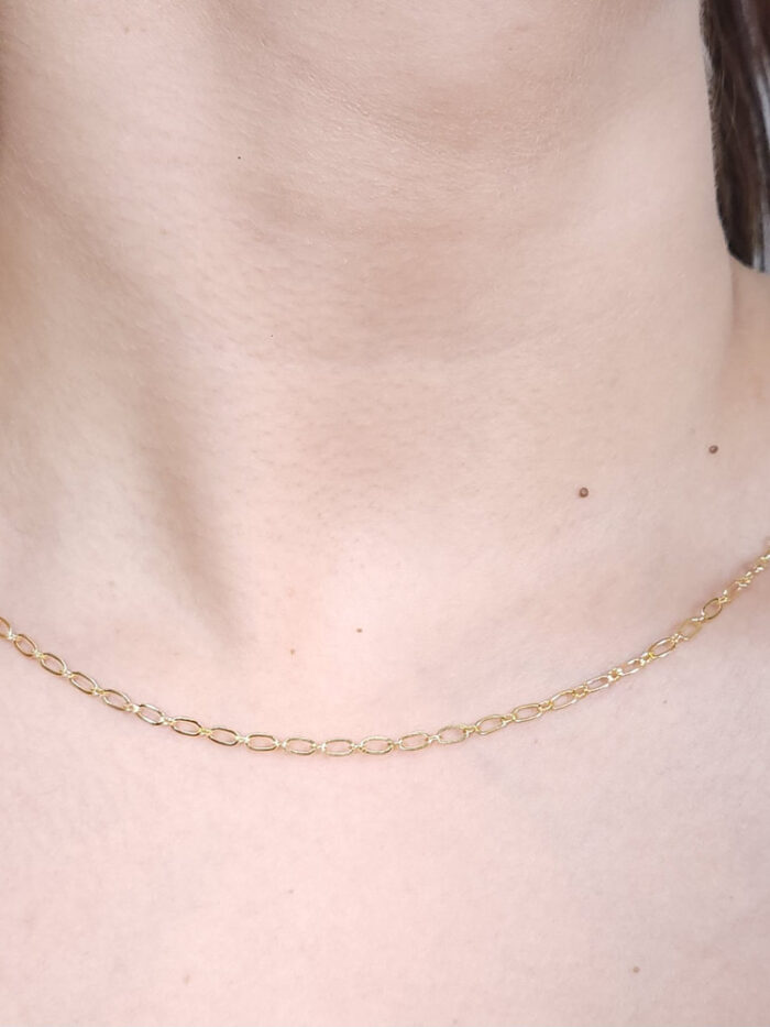 Gargantilha elos ovais dourado