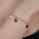 Pulseira cristais e medalhas