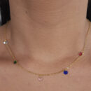 Gargantilha chocker ponto de luz colorido