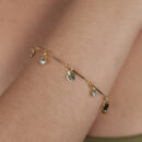 Pulseira elo coração chapeado com ponto de luz