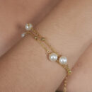 Pulseira dupla com pérola