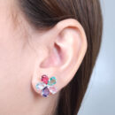 Brinco flor colorido