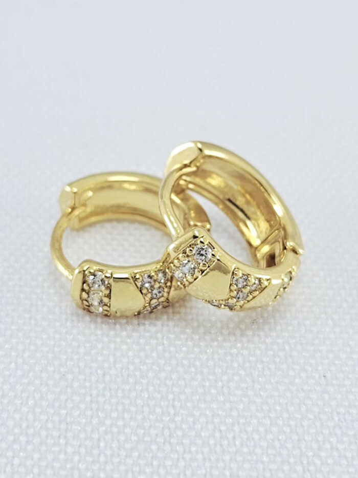 Brinco argola com pedra