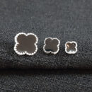 Trio de brinco trevo preto