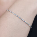 Pulseira elos tubinhos ovais prateada