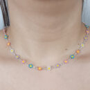 Gargantilha chocker flores colorido