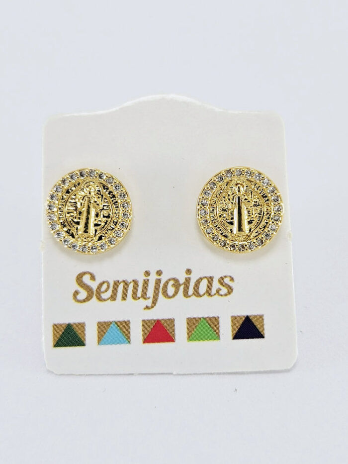 Brinco são bento redondo com zircônia