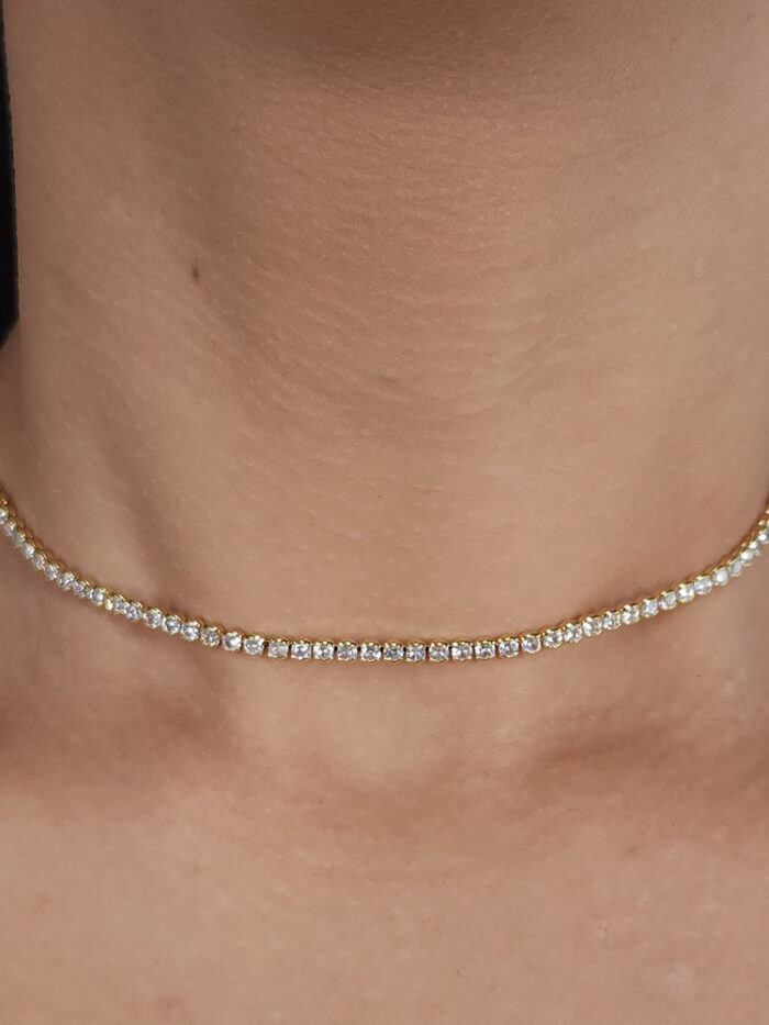 Gargantilha chocker riviera Dourada