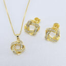 Conjunto entrelaçado cravejado