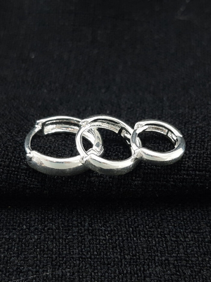 Trio de argola lisa prata