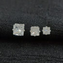 Brinco trio pedra quadrada cristal