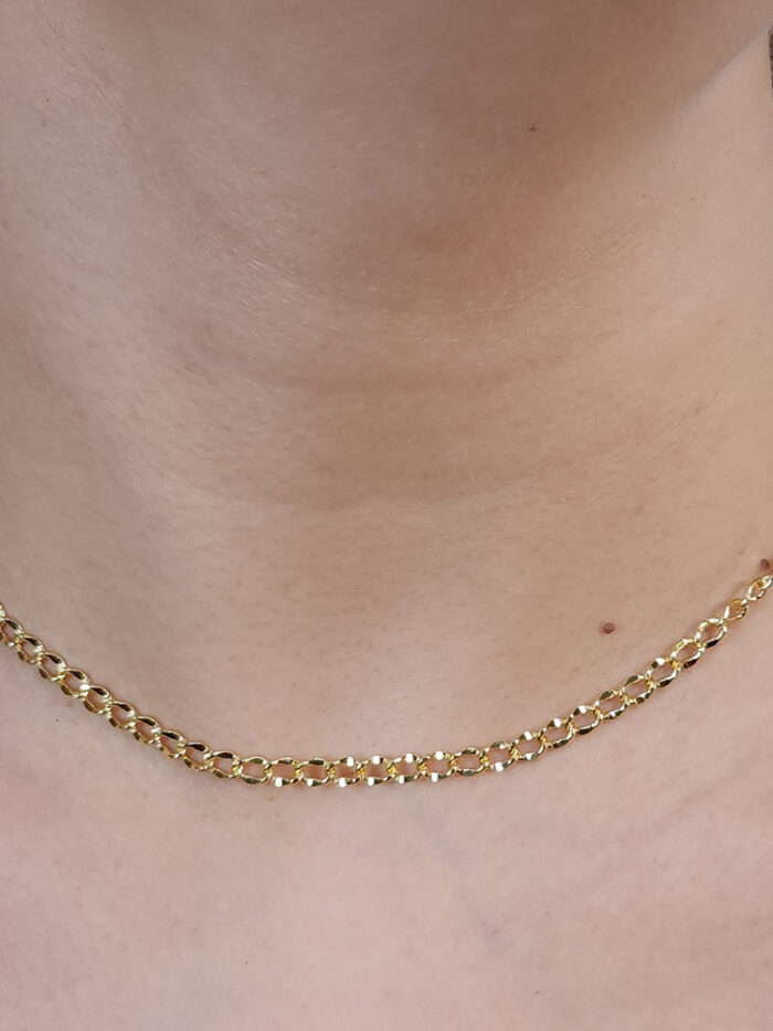 Gargantilha elo grumet dourado