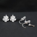 Brinco gancho flor cristal