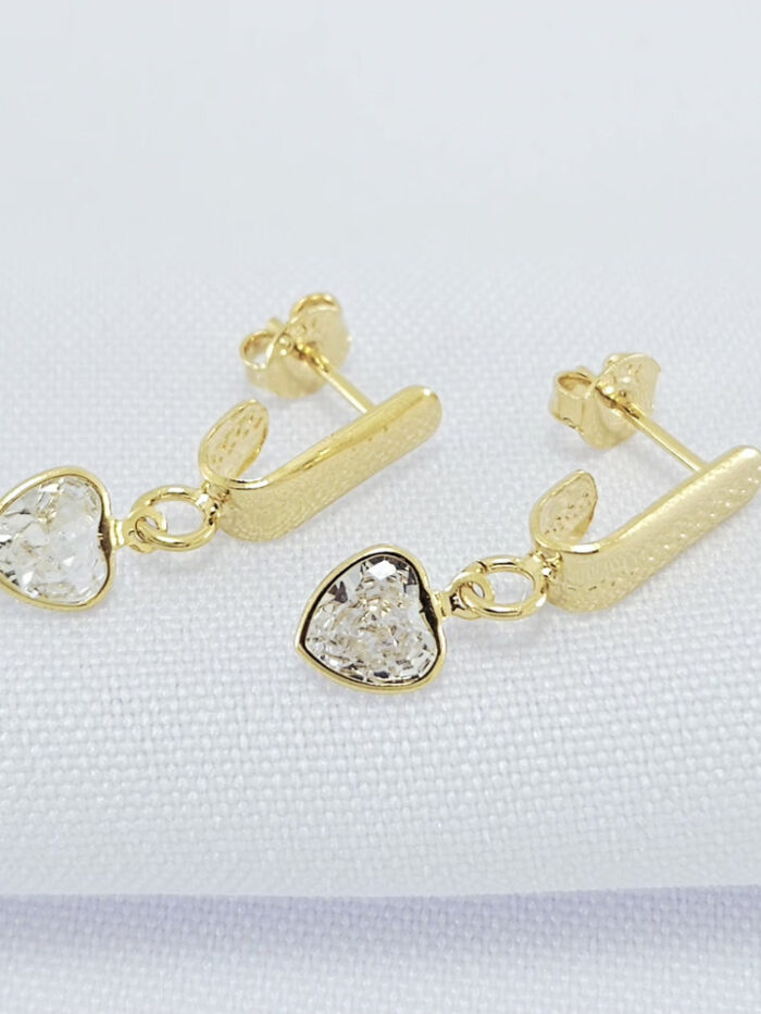 Brinco base chapeado com coração