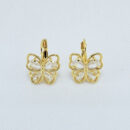 Brinco estilo Borboleta vazado com pedra cristal