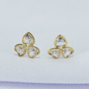 Brinco coração trio cristal