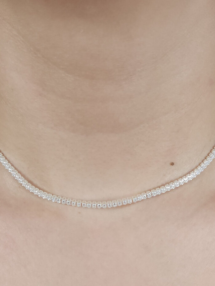 Gargantilha chocker fio riviera fininha cristal