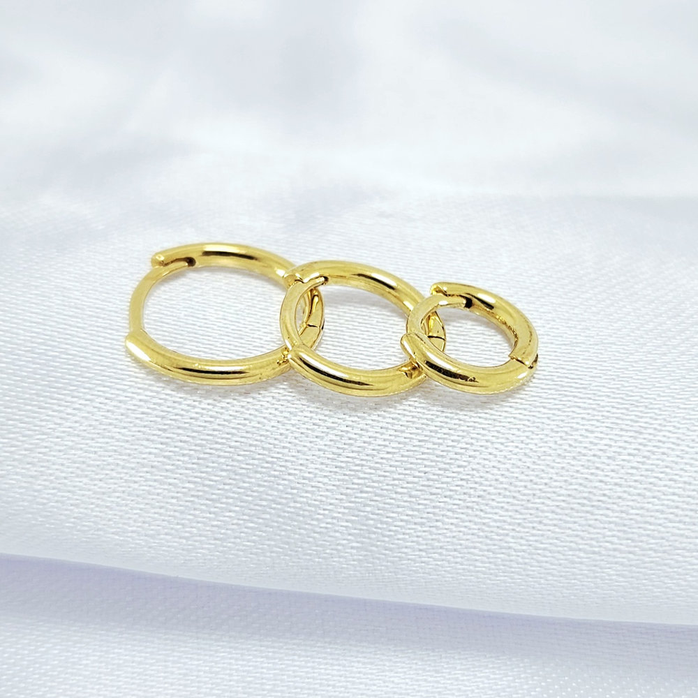 Trio argola lisa dourada
