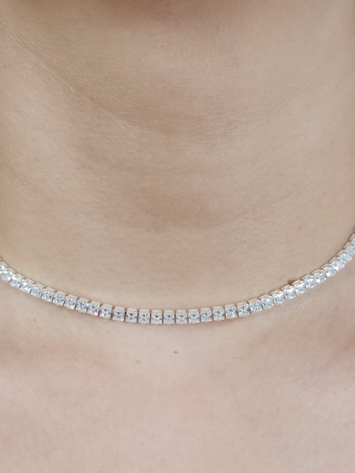 Gargantilha chocker fio riviera cristal
