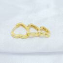 Trio de brinco argola modelo coração