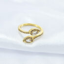 Anel formato gota cravejado cristal